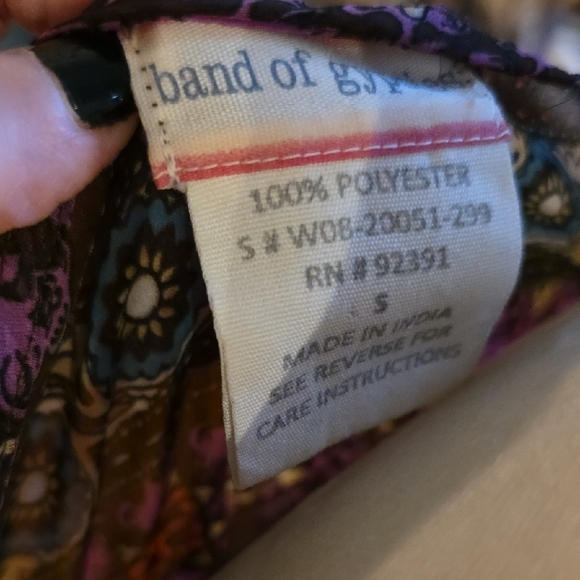 Band of Gypsies Sheer Black and Purple Blouse - Picture 2 of 4